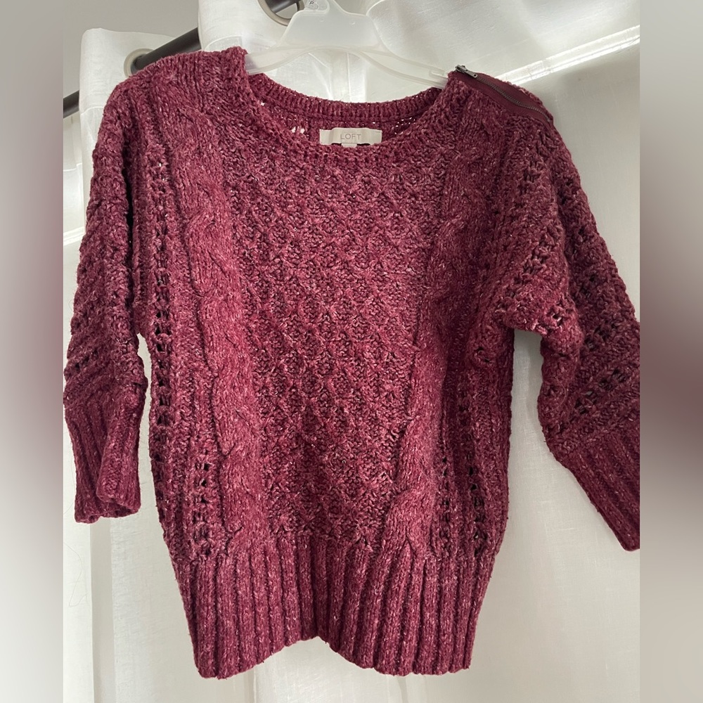 Loft Cropped Sweater- crew neck
